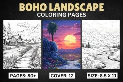 Boho-Landscape-Coloring-Page